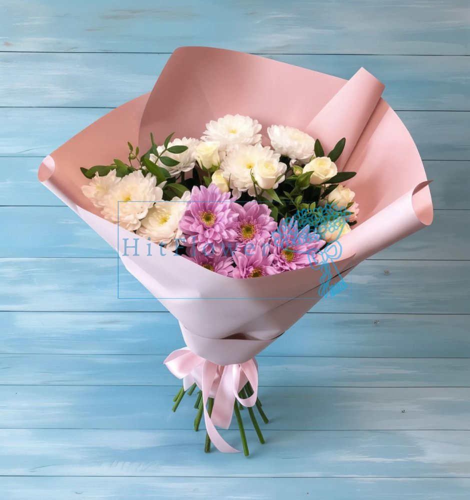 Букет цветов Утончённый аромат Букет цветов из: Хризантемы и Розы